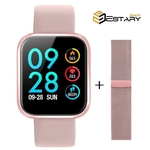 Relógio Smartwatch P70 Rosa Monitor Cardíaco Pressão Arterial Sono Passos Android Ios