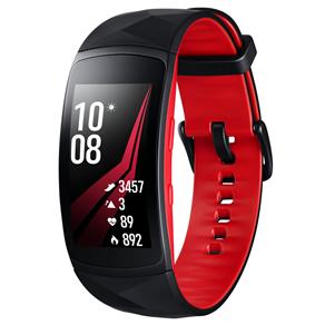Smartwatch Samsung Gear Fit2 Pro com Pulseira Grande, Bluetooth, Wi-Fi, GPS e Sensor de Batimentos Cardíacos – Preto/Vermelho