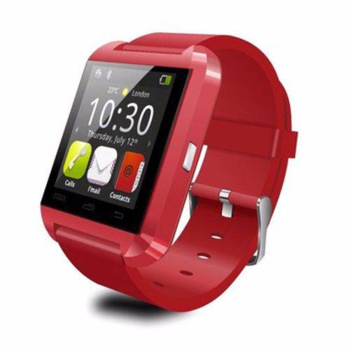 Smartwatch U8 Relogio Inteligente Bluetooth Vermelho