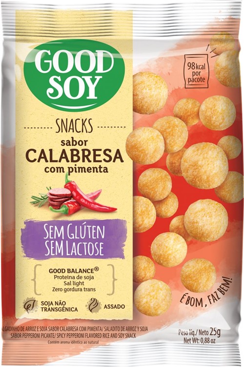 Snack de Soja Calabresa com Pimenta 25g - Good Soy