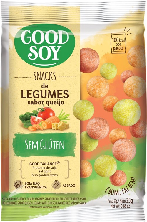 Snack de Soja Legumes ao Queijo 25g - Good Soy