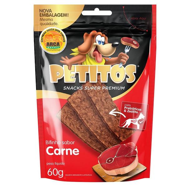 Snack Petitos para Cães Bifinho Sabor Carne - 60g