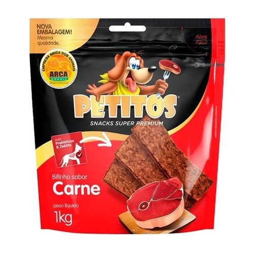 Snack Petitos para Cães Bifinho Sabor Carne