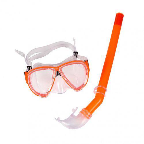 Snorkel com Máscara Premium Laranja Belfix