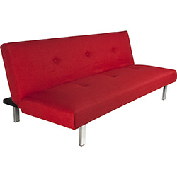 Sofá-Cama 3 Lugares Rosso 100% Poliéster Vermelho - Acasa