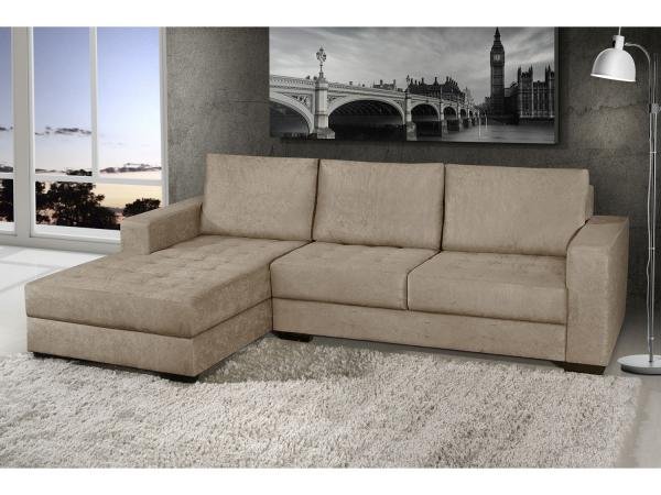 Sofá Chaise 2 Lugares Suede Nápole - American Comfort