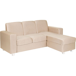 Sofá com Chaise 3 Lugares Aruja New Chenille Pp Bege - At.home