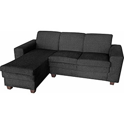 Sofá com Chaise 2 Lugares Chilli Chenile Preto - Gazin