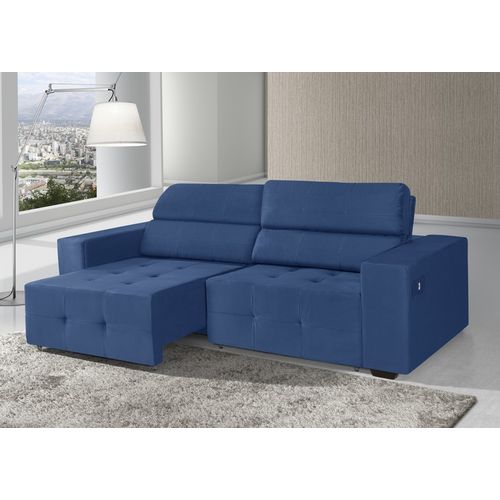 Sofá Comfortmais Connect Retrátil e Reclinável 1,90 CM Azul Marinho