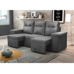 Sofa Fluence 3 Lugares Retrátil Cinza Somopar