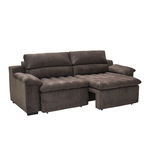 Sofa Michegan 4 Lugares - Suede Pena Marrom - Umaflex