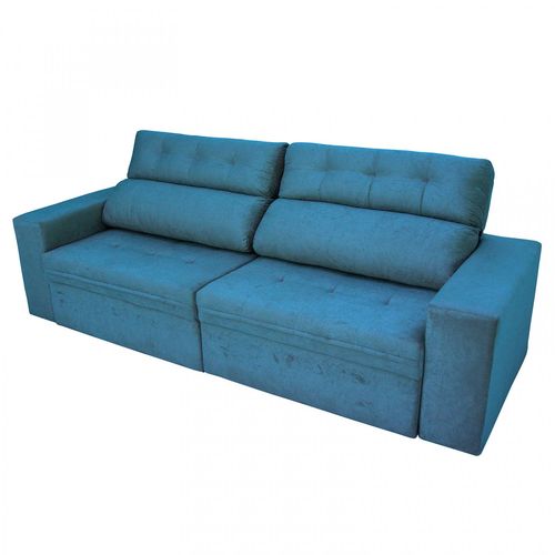 Sofá Retrátil e Reclinável 4 Lugares Elegance Ambiente Móveis LTDA Azul