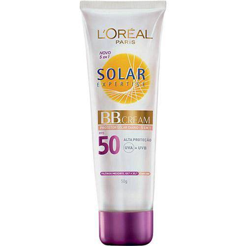 Tudo sobre 'Solar Expertise B.B. Cream Creme Facial 5 em 1 C/ Cor Loréal Paris Fps 50 50g'