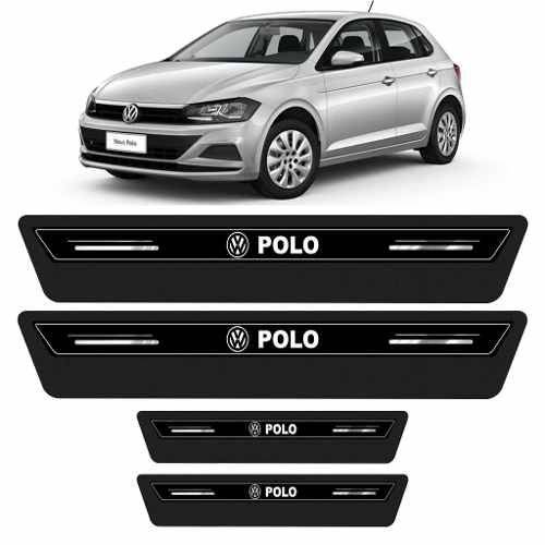 Soleira Protetor Porta Platinum Novo Volks Polo 2018 - Preto