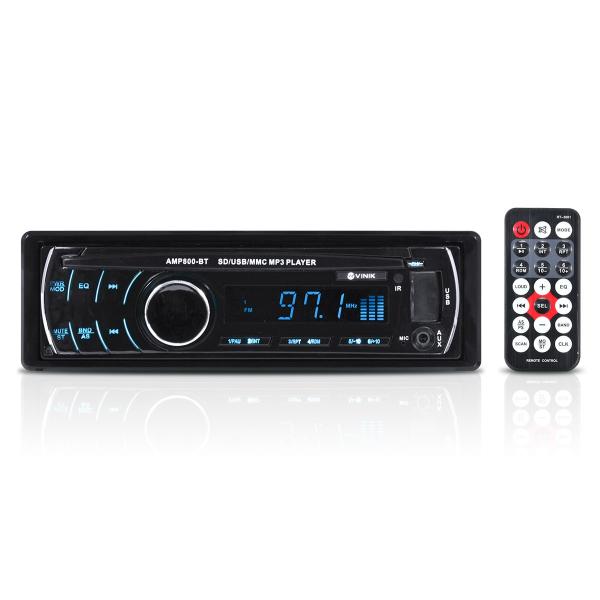 Som Automotivo Auto Rádio Mp3 Player Usb/sd/fm/aux/bluetooth 4x45w com Controle Remoto Amp800-bt - 548