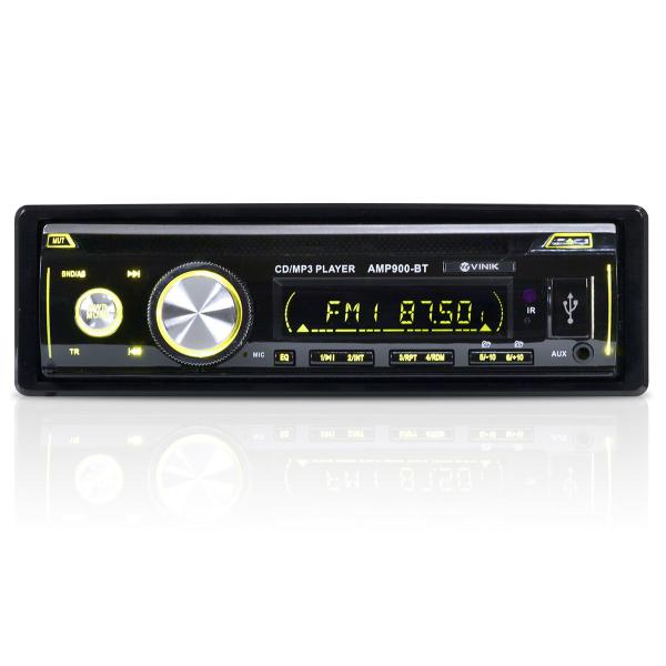 Som Automotivo Auto Rádio Mp3 Player Usb/sd/fm/aux/bluetooth 4x45w com Controle Remoto Amp900-bt - Vinik