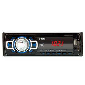 Som Automotivo MP3 Display LED com Botão Cromado e Leitor USB, SD Card e Auxiliar-H-TECH-HMP-2000