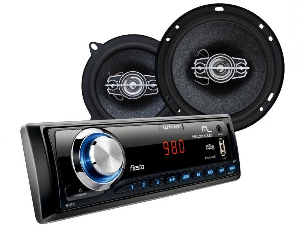 Som Automotivo Multilaser Wave Fiesta MP3 Player - Rádio FM Entrada USB Micro SD Auxiliar