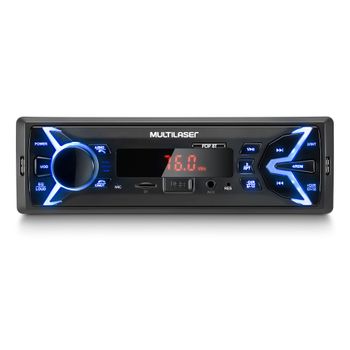 Som Automotivo Pop 1 Din Bluetooth MP3 4x25WRMS Rádio FM + Entrada Cartão SD + USB + AUX Multilaser - P3336 P3336