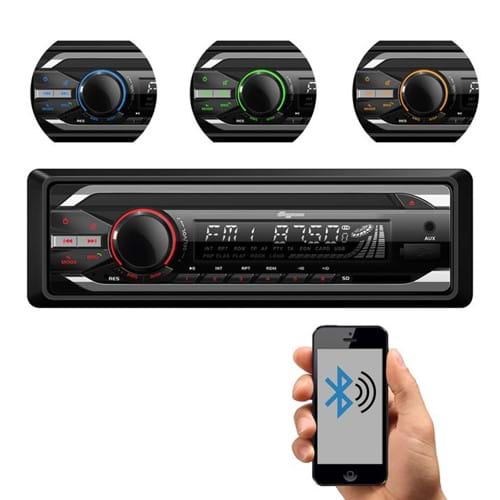 Som Automotivo Quatro Rodas CD Player MTC6615, Bluetooth, USB, Auxiliar, Cartão SD, Viva-voz e 25Wx4
