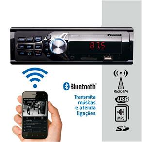 Som Automotivo Rádio Fm Mp3 Bluetooth Usb Sd 2Rca