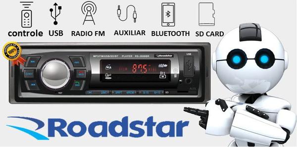 Som Automotivo Radio Mp3 para Carro Roadstar RS-2606br Bluetooth USB Sd