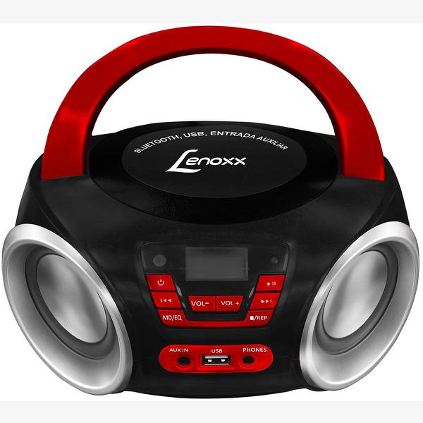 Som Portátil Boombox Lenoxx BD-110 com Bluetooth Entrada USB Cartão Micro SD Rádio FM e MP3 5W
