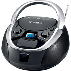 Som Portátil Mondial BX-10 - 4w Entrada USB, MP3 Player, Dock Station