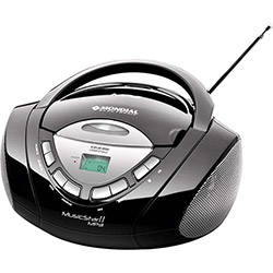 Som Portátil Mondial BX03 com CD/MP3 Player, Rádio AM/FM, Entrada AUX - Preto