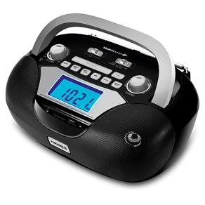 Som Portátil Mondial MultiSound BX-12 com Despertador, Gravador Digital, MP3, Entradas USB, SD e Auxiliar e Rádios AM/FM/SW – 8 W