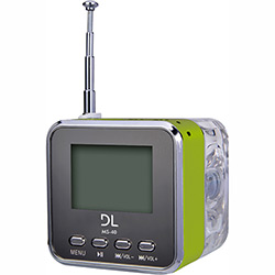 Som Portátil MP3 DL com Rádio FM e Relógio MS-40 - Verde