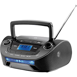 Som Portátil Multilaser SP140 com Rádio FM Digital, Entrada AUX/USB - Preto