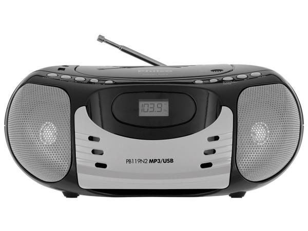 Som Portátil Philco FM 5W CD Player - Display Digital PB119N2 Entrada USB MP3 Player