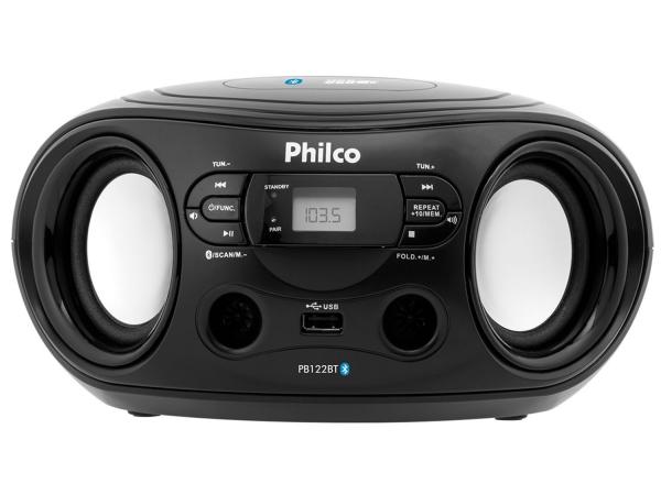 Som Portátil Philco FM 6W Display Digital - PB122BT Bluetooth Entrada USB MP3 Player