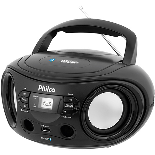 Som Portátil Philco Pb122bt Rádio FM MP3 USB e AUX IN - Preto
