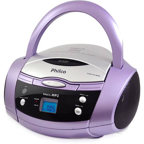 Som Portátil Philco - PH61L - Estéreo com CD Player e MP3, Rádio AM/FM