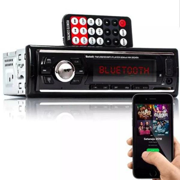 Som Rádio Automotivo Carro Bluetooth Mp3 Player Usb Sd Fm - Hw