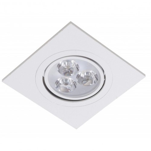 Spot Embutir LED 3W Quadrado Direcionavel Branco Frio