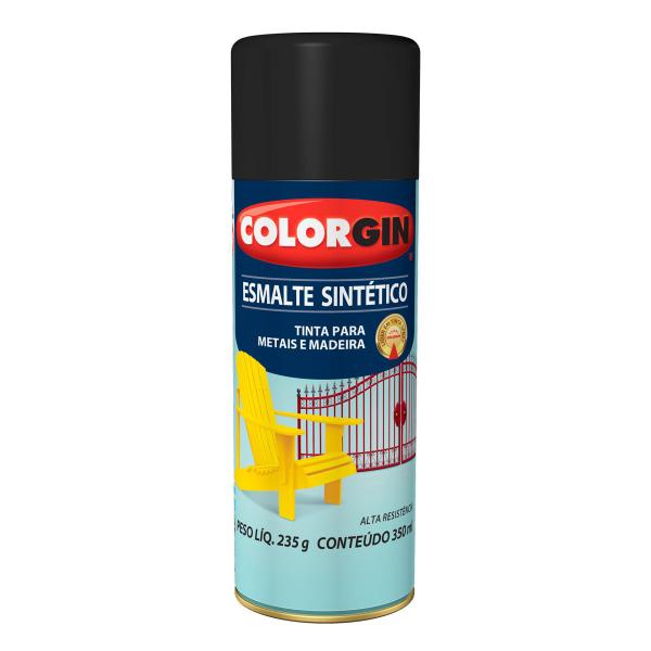 Spray Colorgin Esmalte Sintético 748 Preto Fosco
