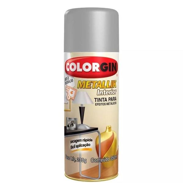 Spray Colorgin Metallik 350ml Prata 53 Interior