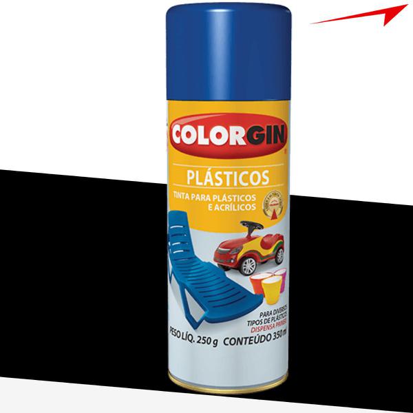 Spray Colorgin Plástico - Preto