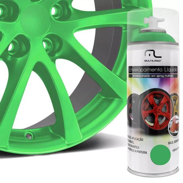 Spray Envelopamento Liquido Verde Fluorescente 400ML Multilaser AU425