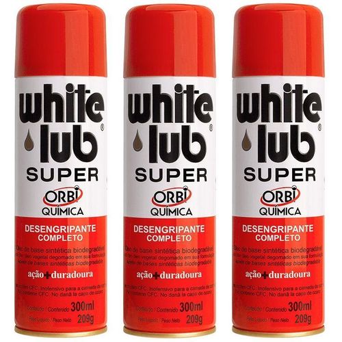 Spray Lubrificante White Lub Super 300ml 3 Unidades
