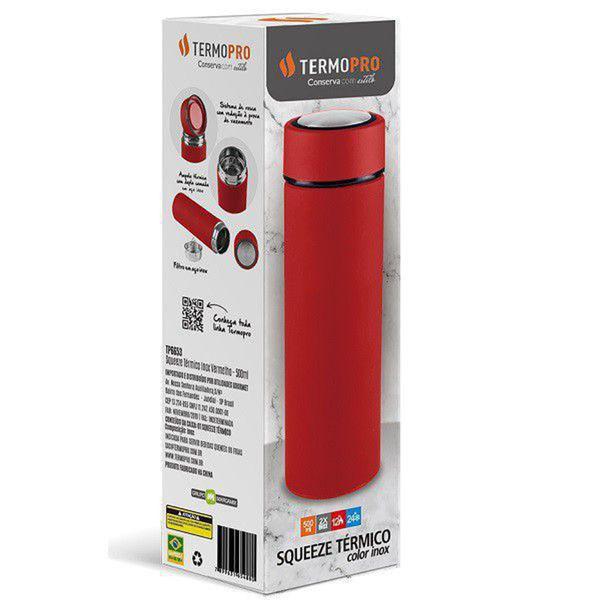 Squeeze Termico INOX Vermelho 500ML Termopro TP6553 - ou