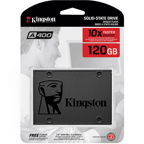 Tamanhos, Medidas e Dimensões do produto SSD Kingston A400 120GB - 500mb/s para Leitura e 320mb/s para Gravação