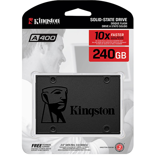 Tamanhos, Medidas e Dimensões do produto SSD Kingston A400 240GB - 500mb/s para Leitura e 350mb/s para Gravação