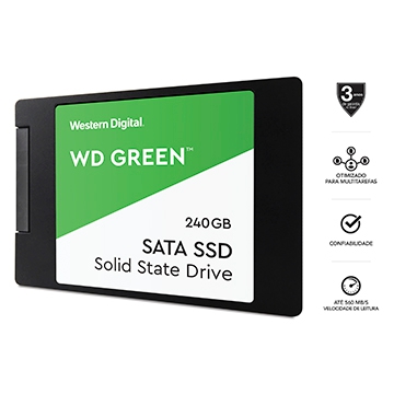 SSD WD Green 240GB 2,5" 7MM SATA 3 - WDS240G2G0A - Western Digital