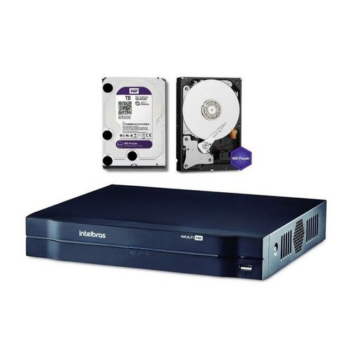 Stand Alone Dvr Intelbras 4 Canais Mhdx 1004 Multi-HD com HD de 1 Tera Wd Purple