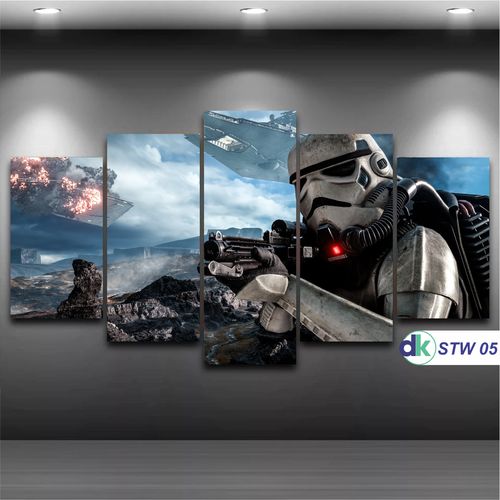 Star Wars - Quadro Mosaico 5 Peças 1,20x0,70cm - Stw 05