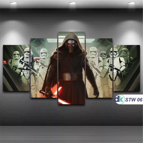 Star Wars - Quadro Mosaico 5 Peças 1,20x0,70cm - Stw 06